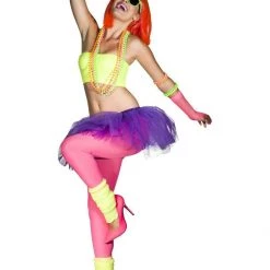 Smiffys 80s Neon Fluorescent Beaded Necklace 4 Strands Costume Accessory