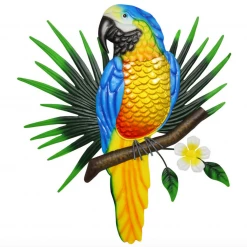MAL Home & Garden Australiana Colourful Birds Parrot Toucan Cockatoo Metal Wall Art 47cm Home Decor