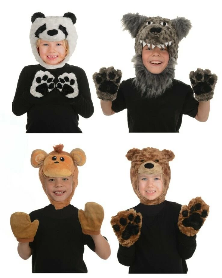 Morris Costumes Costume Accessories Monkey Bear Wolf Panda Animal Pack Boys Girls Hood And Mitts Costume Accessory 1 Morris Costumes Costume Accessories Monkey Bear Wolf Panda Animal Pack Boys Girls Hood And Mitts Costume Accessory