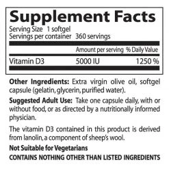 IHerb Doctors Best Vitamin D3 5000 IU 360 Softgels Dietary Supplement