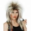 Tomfoolery Tina Turner Wig Bleached Blonde Spiky Layered 80s Costume Wig