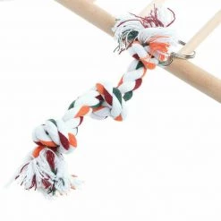 Unbranded Home & Garden Bird Cage Ladder Swing With Chew Rope Climbing Bird Play Set Budgie Parrot