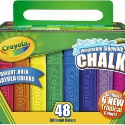 Home & Garden Crayola Washable Sidewalk Chalk 48 Pack - Bright Colours - Creative Outdoor Art