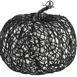 Balloon Agencies Glitter Web Covered Pumpkin Blue Velvet Halloween Decoration