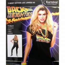 Karnival Costumes Back To The Future 80s T-Shirt Black Ladies Costume