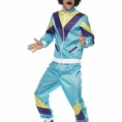 Smiffys Costumes Neon 90s 80s Height Of Fashion Shell Suit Tracksuit Mens Ladies Costume