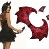 Sweidas Costume Accessories Red Sexy Devil Wings And Horn Set Halloween Ladies Costume Accessory