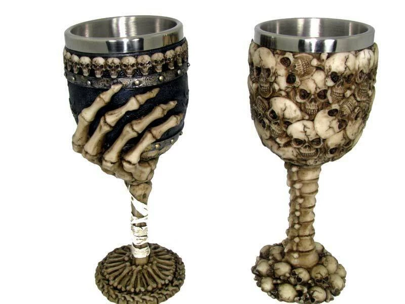 MAL 1pce 19cm Skull Goblet Mug 2 Asst Drinking Cup Halloween Mancave Resin Décor 3 MAL 1pce 19cm Skull Goblet Mug 2 Asst Drinking Cup Halloween Mancave Resin Décor