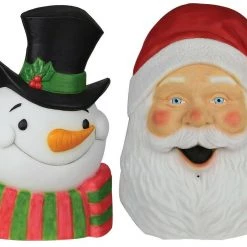 Unbranded Santa Snowman Plaque With Sounds And Light Christmas Decoration Christmas Decorations