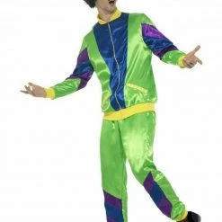 Smiffys Costumes Neon 90s 80s Height Of Fashion Shell Suit Tracksuit Mens Ladies Costume