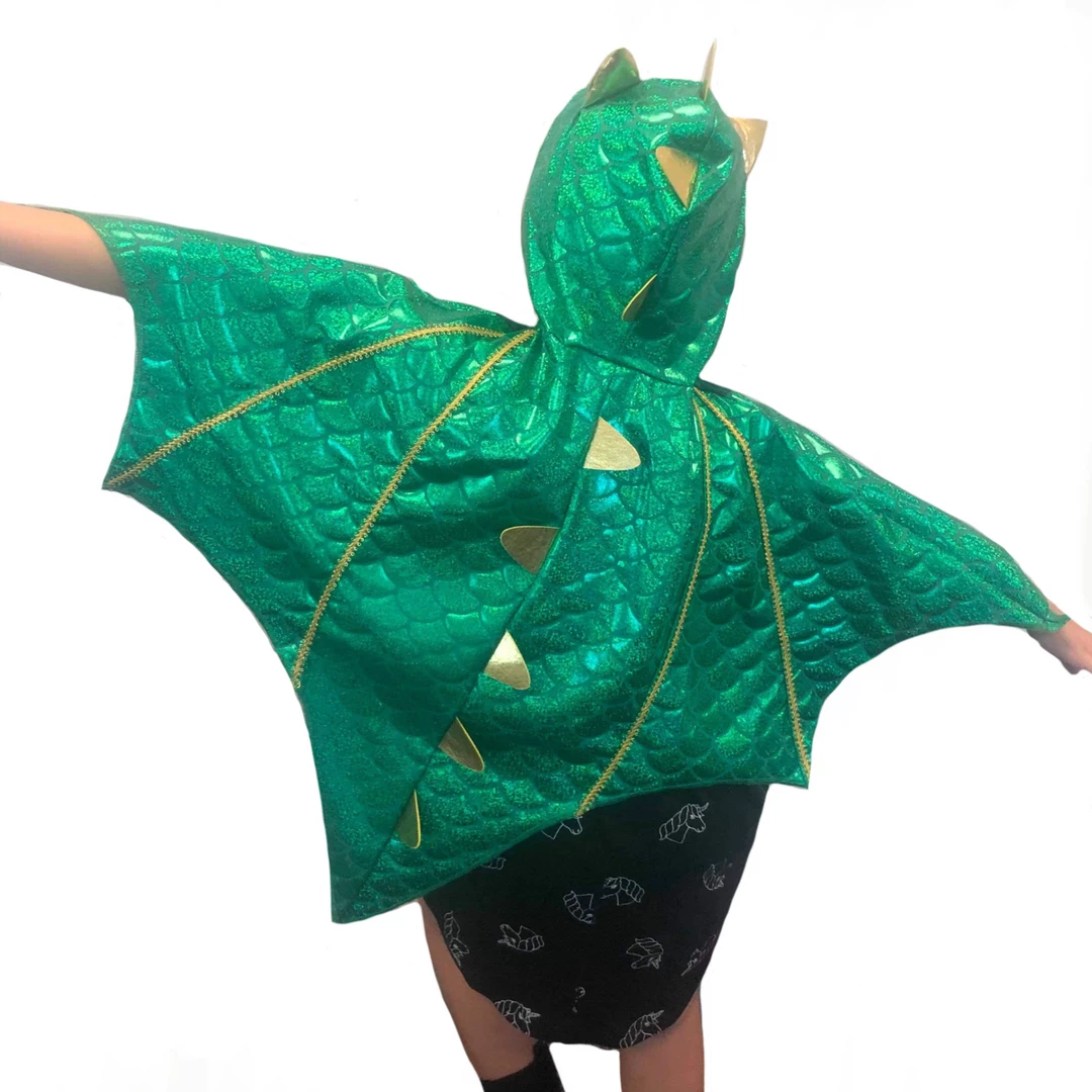 Sweidas Hooded Dragon Cape Size Small 3-5 Boys Girls Costume 2 Sweidas Hooded Dragon Cape Size Small 3-5 Boys Girls Costume