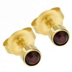 AliExpress Gold Birthstone Stud Earrings Sensitive Ears Stainless Steel Bezel Settings Pear