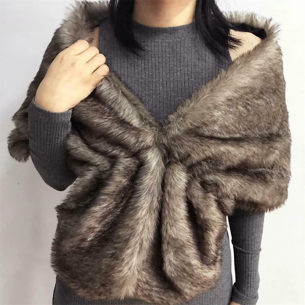 AliExpress Fashion Elegant Faux Fur Winter Long Shawl For Women Wrap Shrug Scarf Coats Clothing Apparel 7 AliExpress Fashion Elegant Faux Fur Winter Long Shawl For Women Wrap Shrug Scarf Coats Clothing Apparel