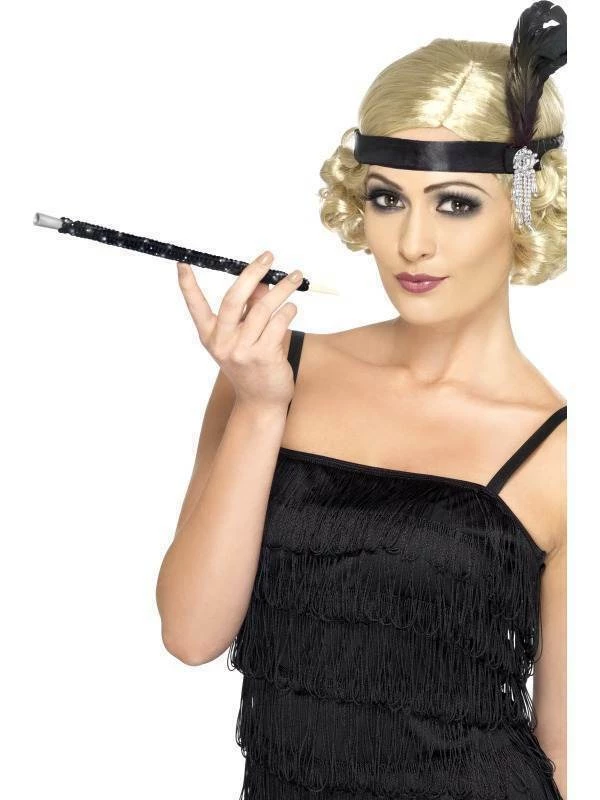 Smiffys 1920s Flapper Black Sequinned Sequin Glitzy Cigarette Holder 6Pk Fake Cigarettes Costume Accessories 5 Smiffys 1920s Flapper Black Sequinned Sequin Glitzy Cigarette Holder 6Pk Fake Cigarettes Costume Accessories