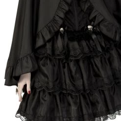 Rubie's Halloween Costumes Black Satin Cape With Red Gem And Metal Clasp Halloween Ladies Costume