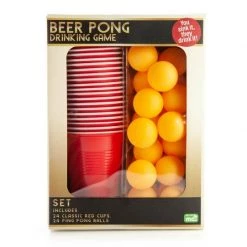 MDI Australia Home & Garden Beer Pong Drinking Game Set Fun Family Party Game Activity 24 Red Cups & Balls