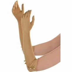 Balloon Agencies 1920s Champagne Gold Flapper Dress Gloves Capelet Headband Necklace Ladies Costume Costumes