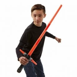 Morris Costumes Licensed Star Wars Kylo Ren Electronic 3 Bladed Lightsaber Extends Lights Up Red Home & Garden