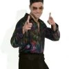 Amscan 80s 70s Disco Mens Shiny Metallic Shirt Fancy Dress Costume