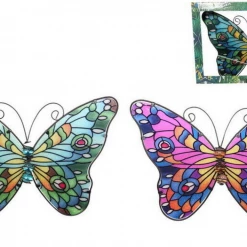 MALMAR 39cm Mosaic Glass Butterfly Wall Art Indoors Or Outdoors Home Decor