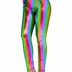 Unbranded Awesome 80s Leggings Metallic Disco Pants Ladies Costume Accessory Costume Accessories