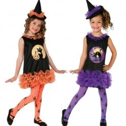 Rubie's Orange Purple Tutu Witch Book Week Halloween Girls Costume