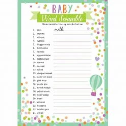 Balloon Agencies BABY SHOWER GAME Fun Word Search Scramble Party Game Suitable For 2 To 12 Player Party Supplies