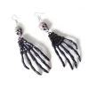 Unbranded Halloween Costumes Black White Skeleton Hand Earrings Halloween Costume Accessory