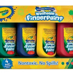 ABT Crayola No Spills Washable Fingerpaints Pack Of 4 Bold Colours