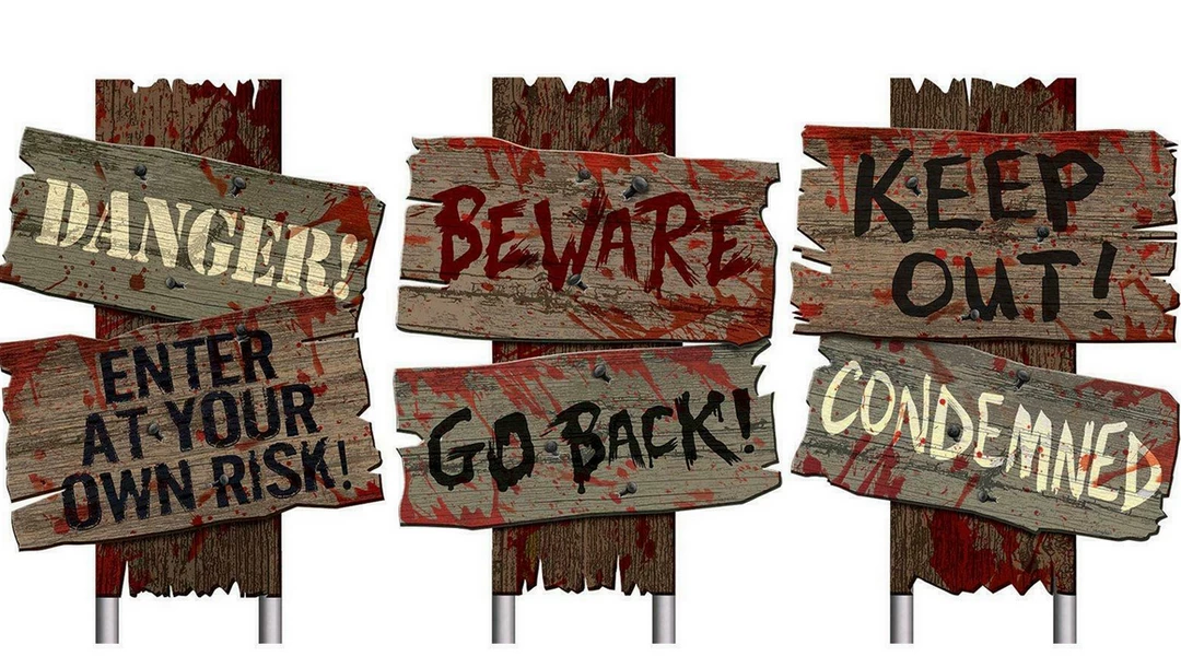 Amscan Halloween Props/Decoration 3Pk Garden Footpath Halloween Warning Scary Signs DANGER BEWARE KEEP OUT Props 3 Amscan Halloween Props/Decoration 3Pk Garden Footpath Halloween Warning Scary Signs DANGER BEWARE KEEP OUT Props