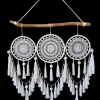 MAL Boho Set Of 3 Macrame Dream Catchers On Driftwood 85cm X 125cm Home & Garden