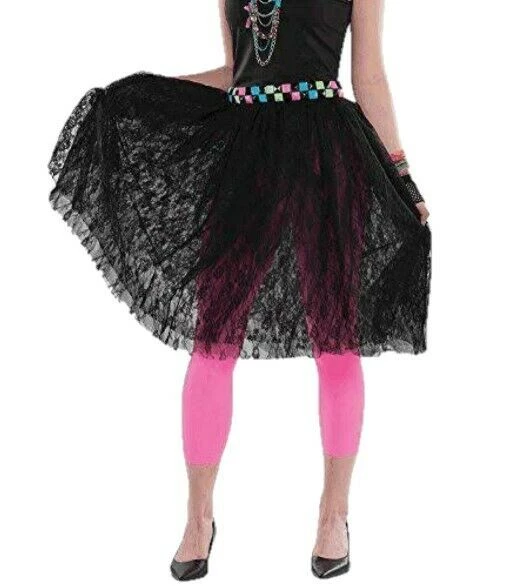 Amscan Ladies 80s Tutu Lace Skirt Leg Warmers Necklace Earrings Neon Belt Wig Leggings Costume Accessories 2 Amscan Ladies 80s Tutu Lace Skirt Leg Warmers Necklace Earrings Neon Belt Wig Leggings Costume Accessories