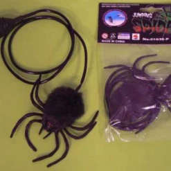 Aussie Toys Air Powered Jumping Black Hairy Spider Halloween Prop Jumps Upto 15cm High