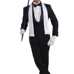 Tomfoolery Vintage Hollywood Star White Satin Scarf Costume Accessory