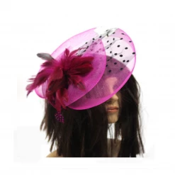 JD Party Costume Accessories Fascinator With Feather And Veil Party Wedding Headpiece