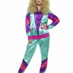 Smiffys Costumes Neon 90s 80s Height Of Fashion Shell Suit Tracksuit Mens Ladies Costume