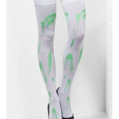 Smiffys Green Blood Slime Splattered White Stay Up Stockings Zombie Monster Halloween Halloween Costumes