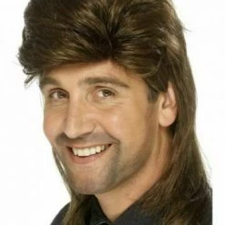 Unbranded Wigs Mens Black Blonde Brown Mullet Wig | Bogan 70s 80s Redneck Wig