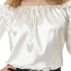 Balloon Agencies Costume Accessories Lady Pirate Ivory Blouse & Belt Sash With Skull Accents Costume Set