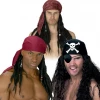Fun World Pirate Bandana Scarf With Wig Jack Sparrow Caribbean Hair Beads LADIES MENS Wigs