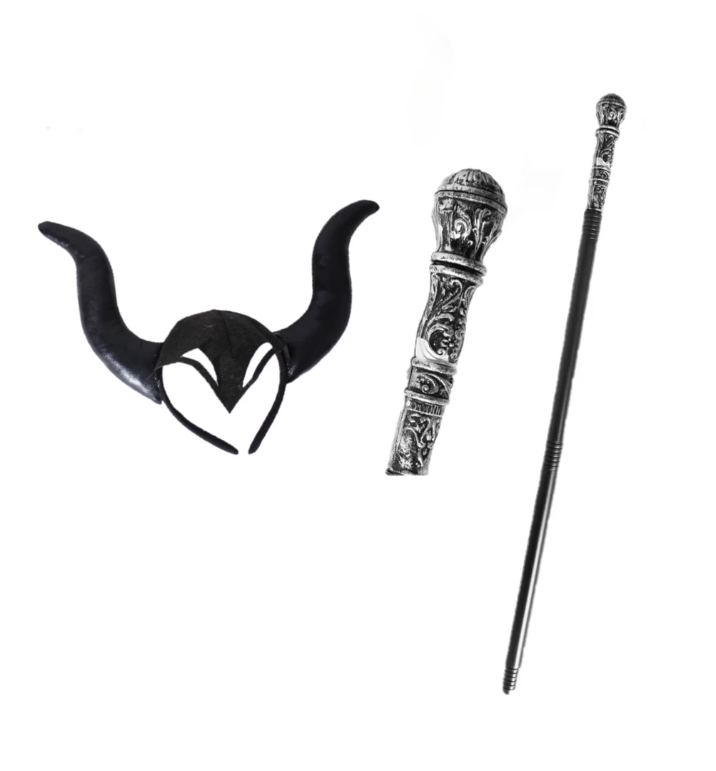 JD Adult Womens Maleficent Mistress Of Evil Queen Headpiece Halloween Black Cape 3 JD Adult Womens Maleficent Mistress Of Evil Queen Headpiece Halloween Black Cape