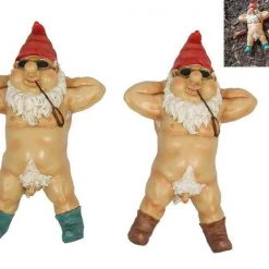 MALMAR 27cm Nudie Sun-baking Gnome Statue Figurine Sculpture Garden Ornament Gift