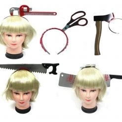 JD Party Halloween Party Props Horror Headband Hoop Bloody Through Head Fancy Hair Band