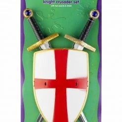 Smiffys Costume Accessories Knight Crusader Set Shield And Two Plastic Swords Costume Accessory