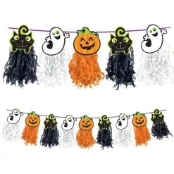 Balloon Agencies Halloween Tassel Tissue Paper Fan Banner Garland Decoration