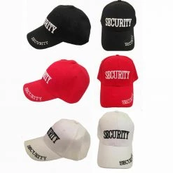 Unbranded Security Guard Hat Adjustable Security Baseball Cap Black Red Or White Costume Accessories