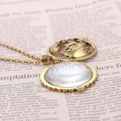 AliExpress Fashion Jewelry Steampunk Magnifying Glass Rhinestone Locket Necklace Pendant Monocle Gold Chain