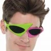 Amscan Costume Accessories Awesome 80s Sunglasses Assymetric Duo-Tone Hot Pink & Neon Green Glasses