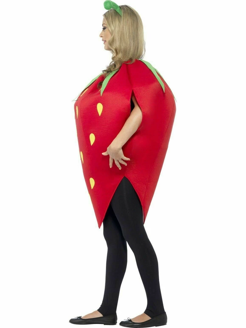 Smiffys CA298 Strawberry Costume Ladies Mens Unisex Novelty Fruit Fancy Red Farm Outfit Costumes 2 Smiffys CA298 Strawberry Costume Ladies Mens Unisex Novelty Fruit Fancy Red Farm Outfit Costumes