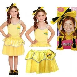 Rubie's Emma The Wiggles Yellow Ballerina Top Skirt Headband And Bow Girls Costume